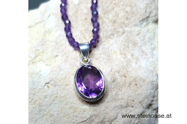 Anhänger Amethyst facettiert, 925 Silber